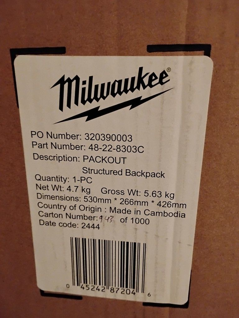 Milwaukee Packout Structured Backpack 