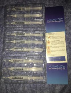 AURAGLOW Teeth Whitening Gel, 44% Carbamide Peroxide 9 Syringes (3 Boxes)