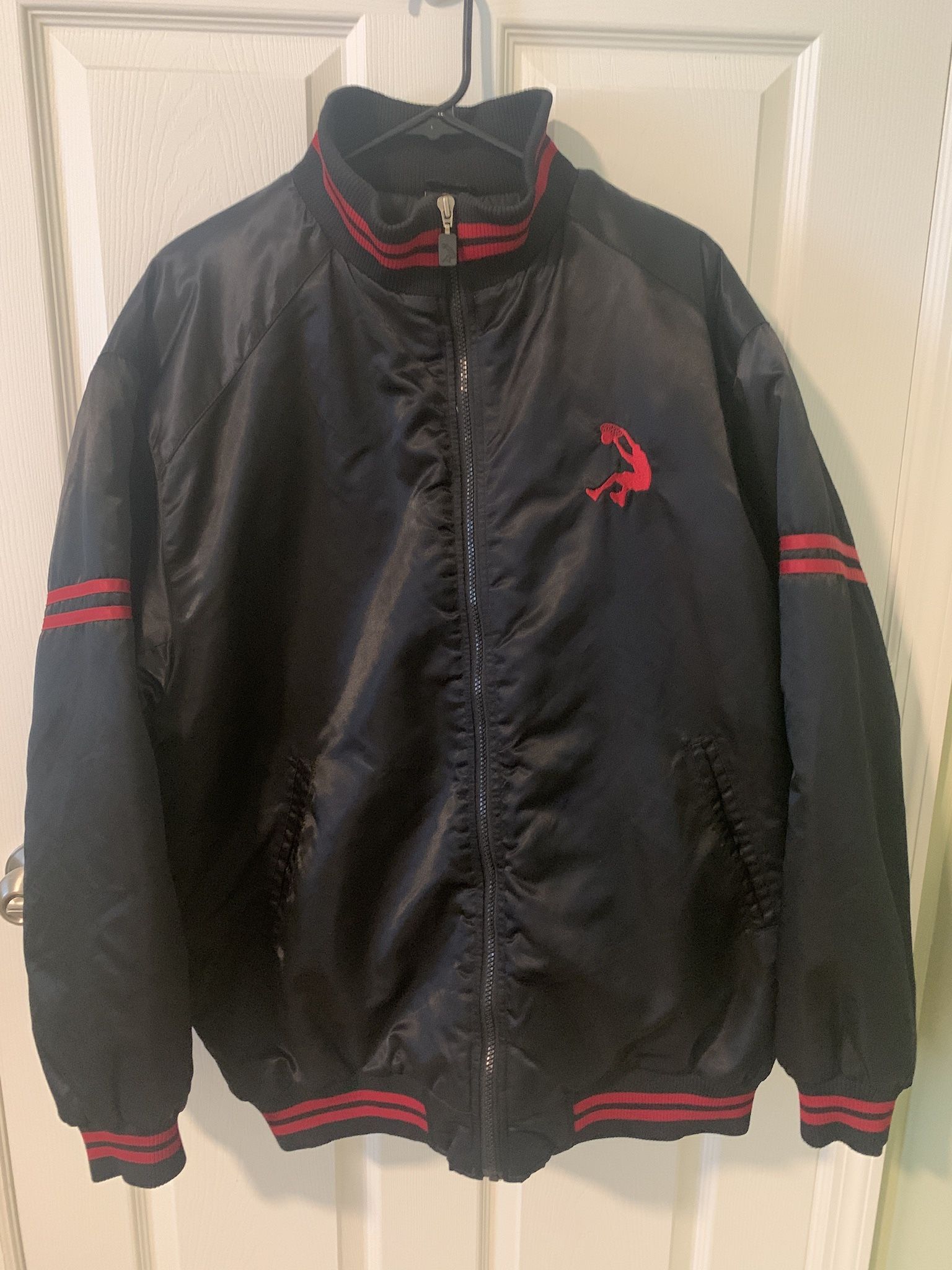 Shaquille  O’Neal Legacy Bomber  Winter Jacket  Satin  Color: Black/Red  Mens Sz L  Basketball