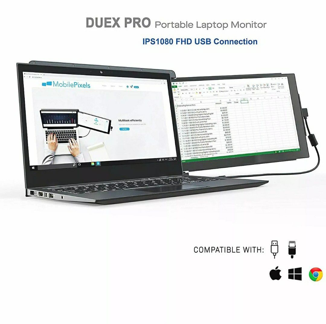 Mobile Pixels Duex Monitor Dual Screen Laptop Monitor
