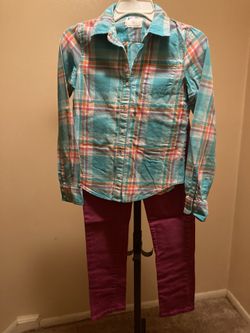 Kids Size 8 Jeans / 10 Blouse 