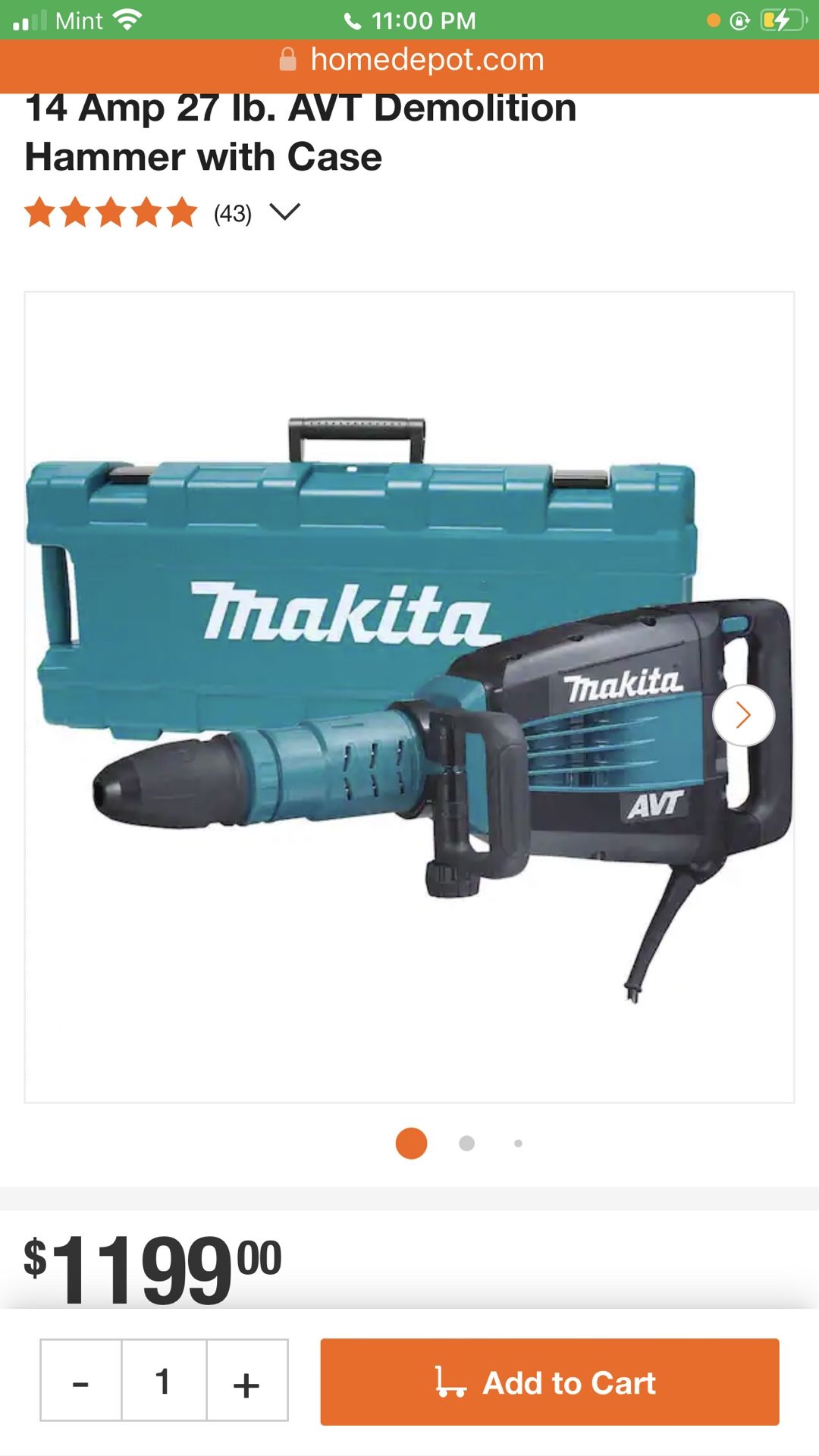 MAKITA 27lb AVT JACK HAMMER $800