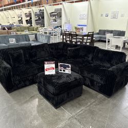 New Black Sectional 