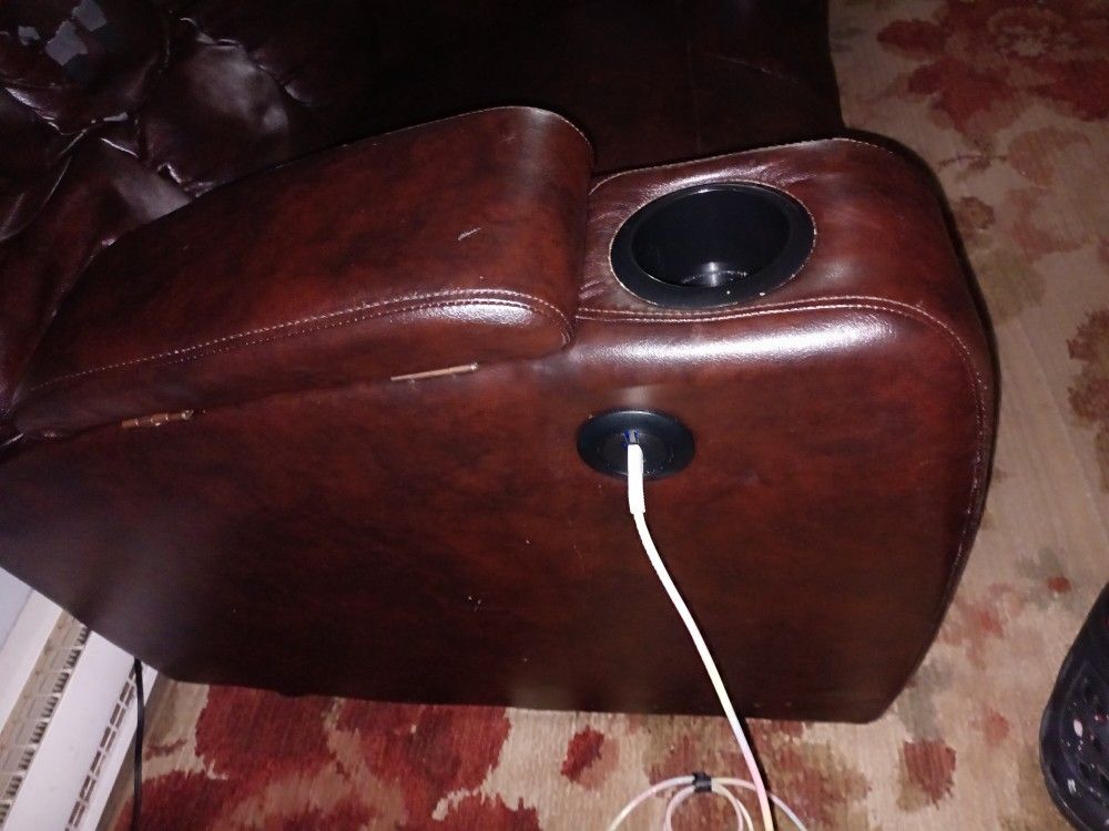Recliner Loveseat Console With Storages,