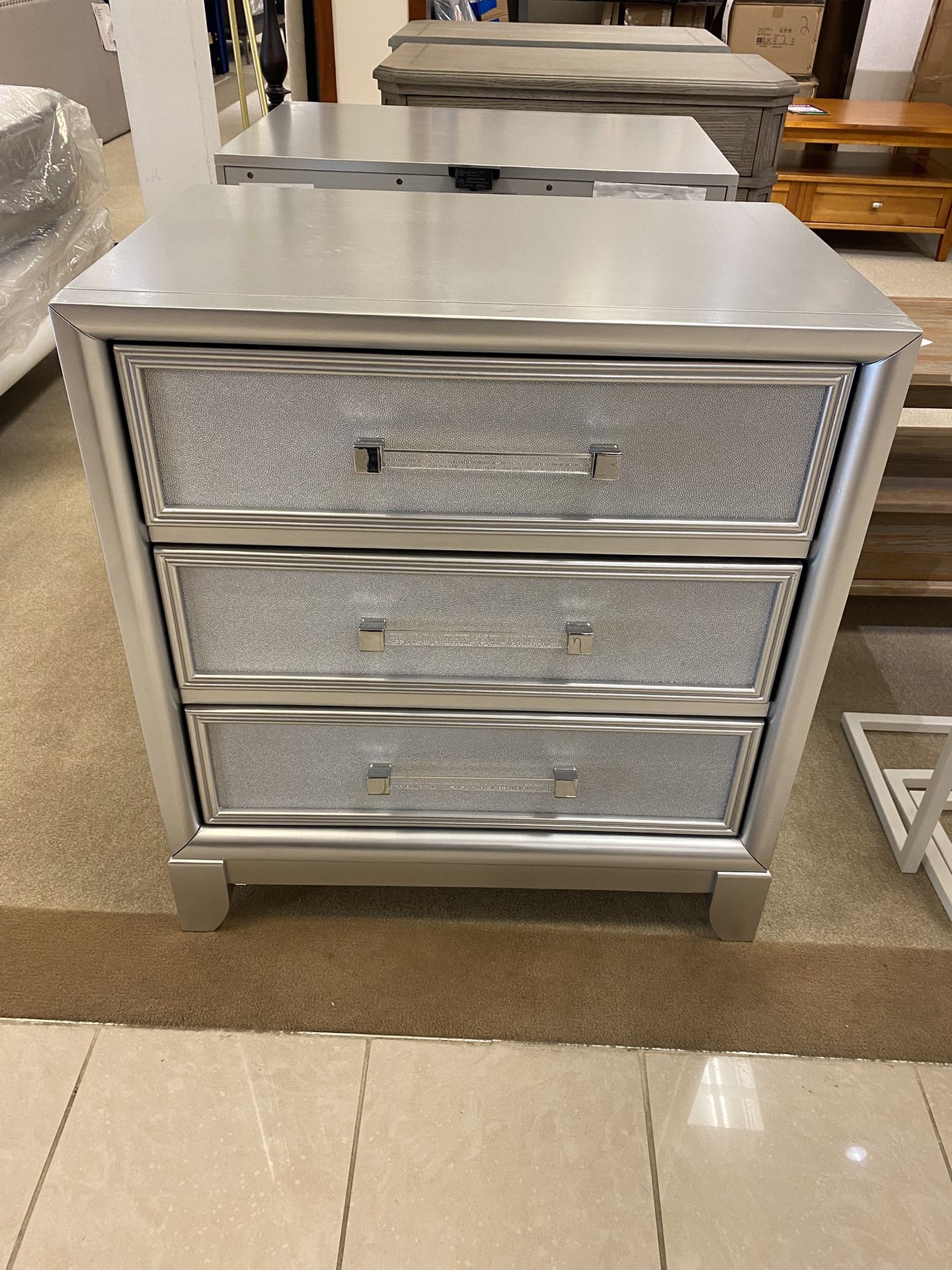 New Night Stand Set With Electric Outlet