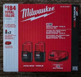 Milwaukee 12V Batteries & Charger Kit