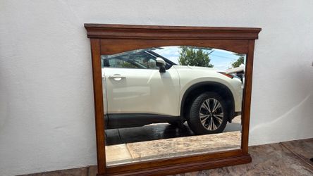 Wood frame mirror