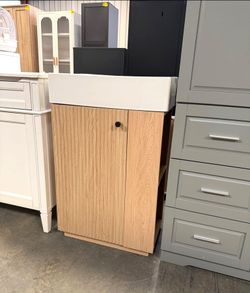 Modern Bathroom Vanity with White Ceramic Vessel Sink