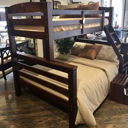 💥HUGE Furniture Sale!💥 Wood Twin Full Bunk Bed W/ Slats! Brand New In Box! $50 Down Takes It Home Today! 