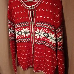 Red White And Dark Gray Winter Sweater By Croft And Barrow size XL