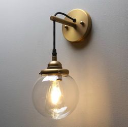 New Wall Sconce Lamp, 5.9" Globe Wall Lighting Fixture Vintage
