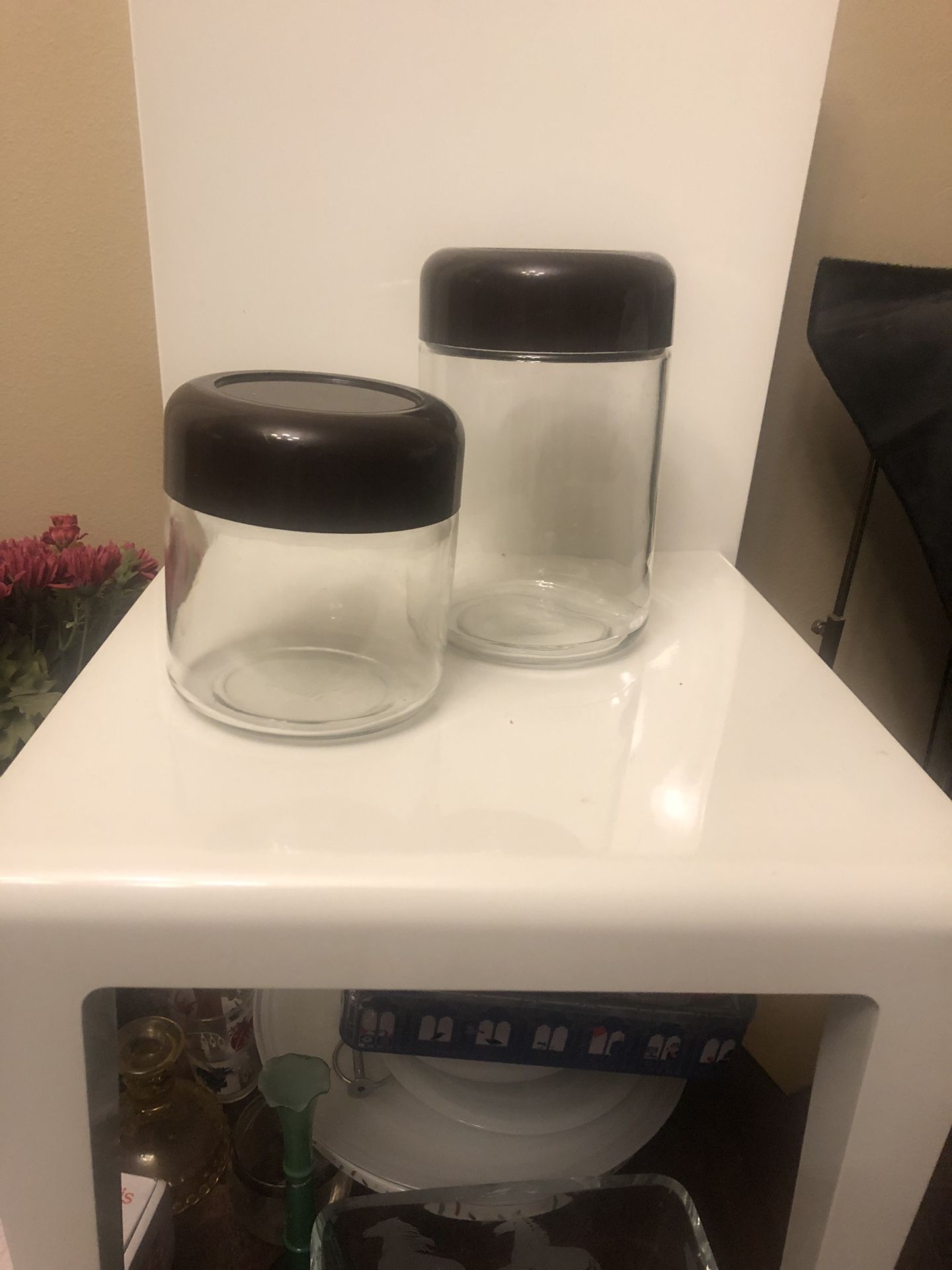 Heller Design Glass Jars (lot of 2)