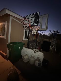 Two basketball hoops just taking up space