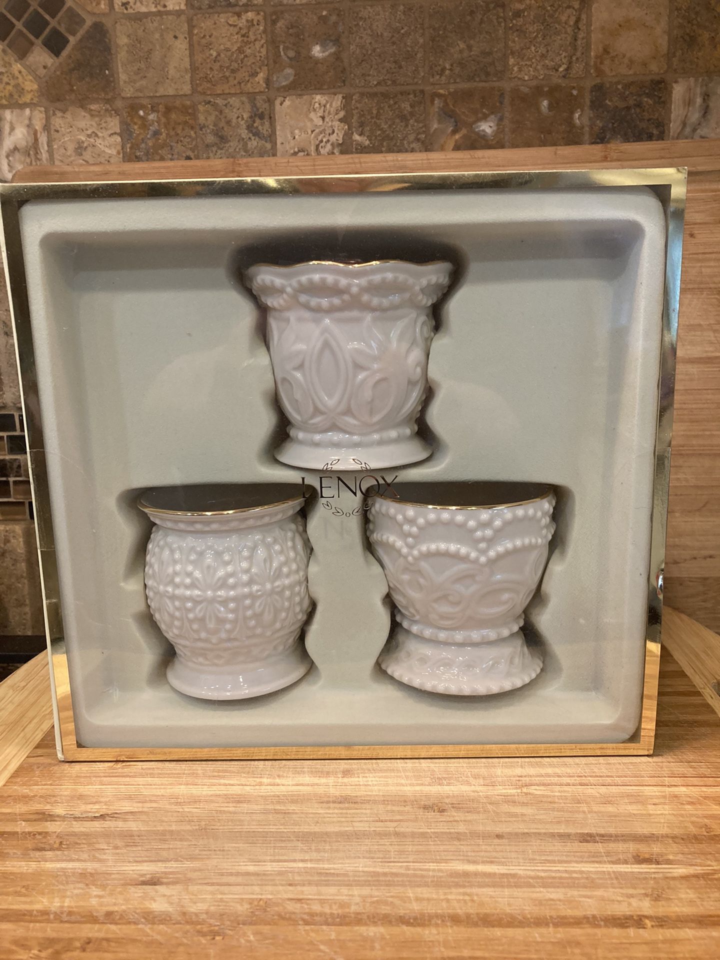 Lenox porcelain Votive Candle holders - 3