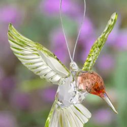 Ganz Crystal Expressions Red Throated Hummingbird Acrylic Ornament, New
