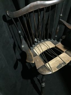 Colonial Antique chair from the military circa 1800s who knows when it’s time stamped