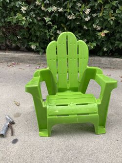 three toddler chairs, outdoor plastic
