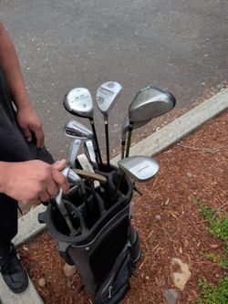 Variety of golf clubs