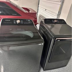 Samsung Smart Washer & Dryer Set (Brushed Black) - Extra Large Capacity