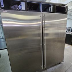 72" GE MONOGRAM COLUMNS REFRIGERATOR AND FREEZER STAINLESS STEEL 