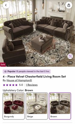Chocolate Brown 4-Piece Living Room Set