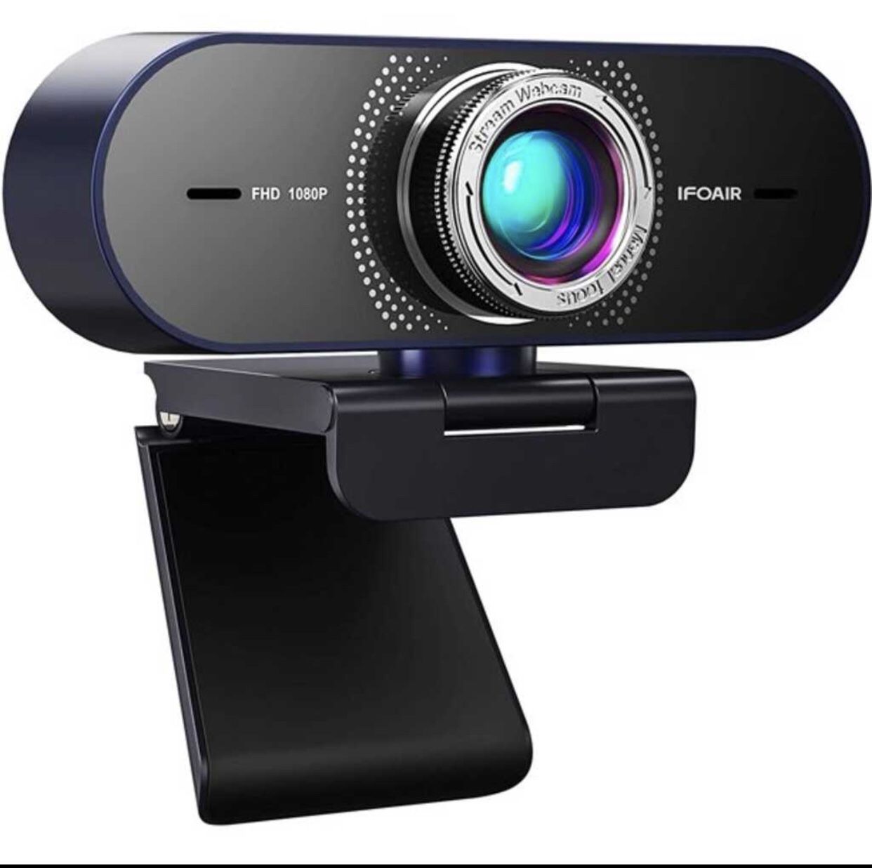 1080p wide angle webcam with built-in microphone