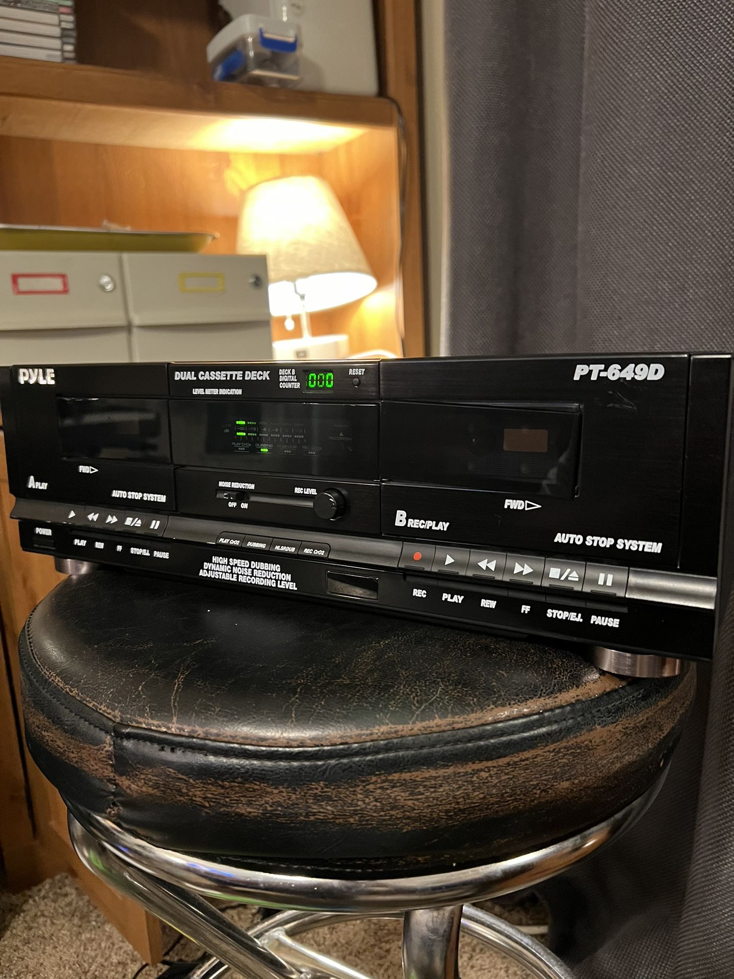 Pyle PT649D  Dual Stereo Cassette Deck Player System Music & Audio Recording