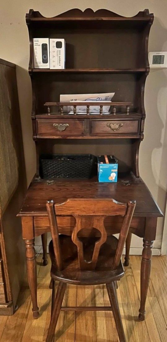 Antique Desk and Chair - $135