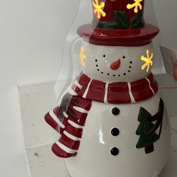 10” Light Up - 2pc Snowman JAR