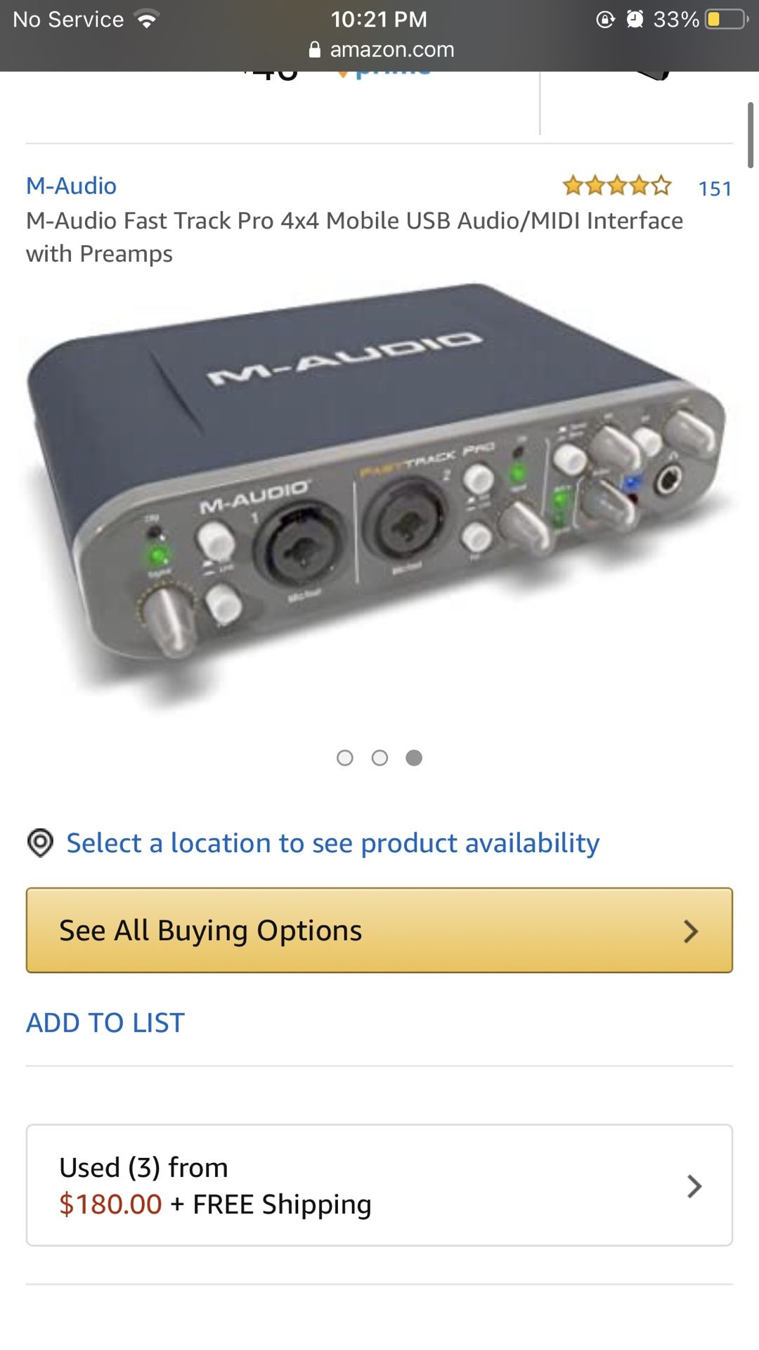 M-Audio FastTrack pro 4x4 mobile usb/midi interface with preamps
