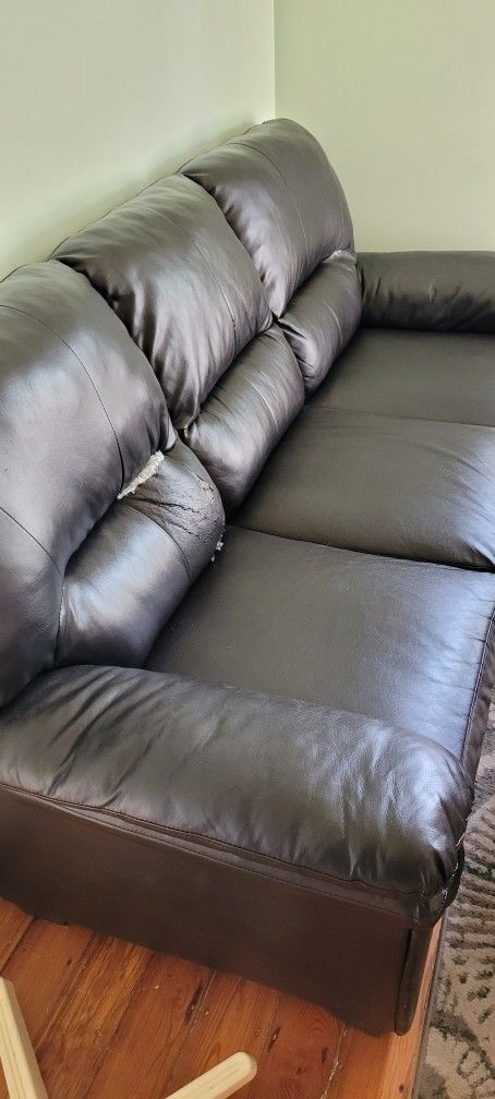 Faux Leather Couch  FREE