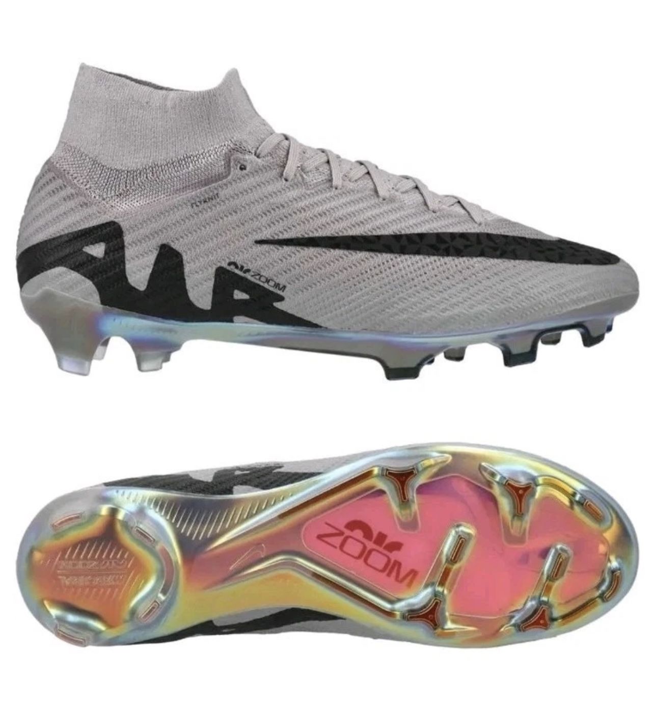 Nike Men's 7.5 Mercurial Superfly 9 Elite FG Grey Soccer Cleats HF4382-001 New