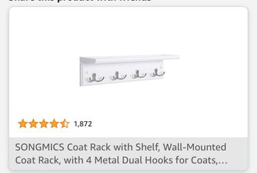 Songmics Hanging Shelf White