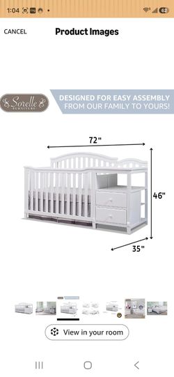 White Crib with mattress