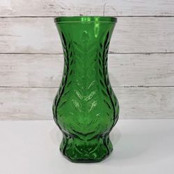 VTG FTD Emerald Green Depression Glass Vase