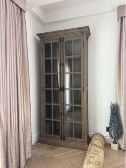 Restoration Hardware  Solid Wood Glass Display Cabinet / Armoire