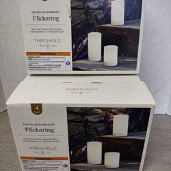 LED Flickering Pillar Candle Set $10 Set Brand New (Price Is Firm)