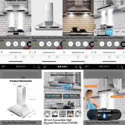 30 Inch Convertible Wall Mounted Stove Hood (TWO3S-V30)