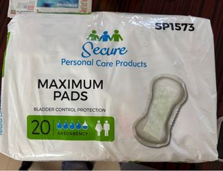 Secure Personal Care Products Maximum Pads - 20 Count