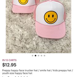smiley face trucker hat l