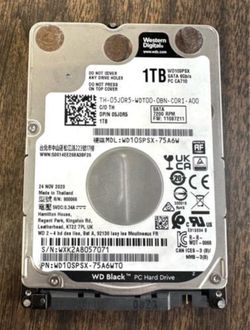 WD Blue 1TB 2.5” SATA Hard Drive