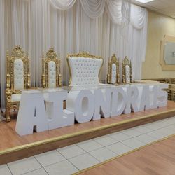 Throne Chairs, 3D Letters And Marquee 