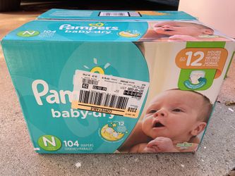 Brand new box of newborn diapers