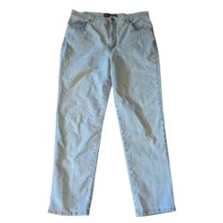 Vintage Gloria Vanderbilt Amanda Highrise Light Blue Brushed Jeans Pants Women's 14