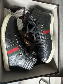 Gucci Black Leather Sneakers