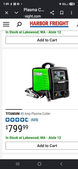 Titanium 45 amp plasma cuter