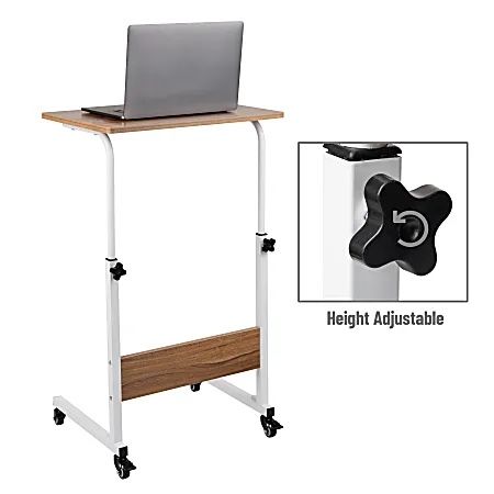 Mind Reader Standing Desk, Adjustable Height, Laptop Workstation, 33"H X 15-3/4"W X 21-3/4"L, MDF, Brown