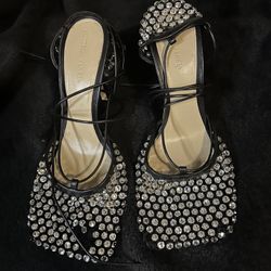 Bottega Veneta Sparkle Stretch Lace-Up Sandal