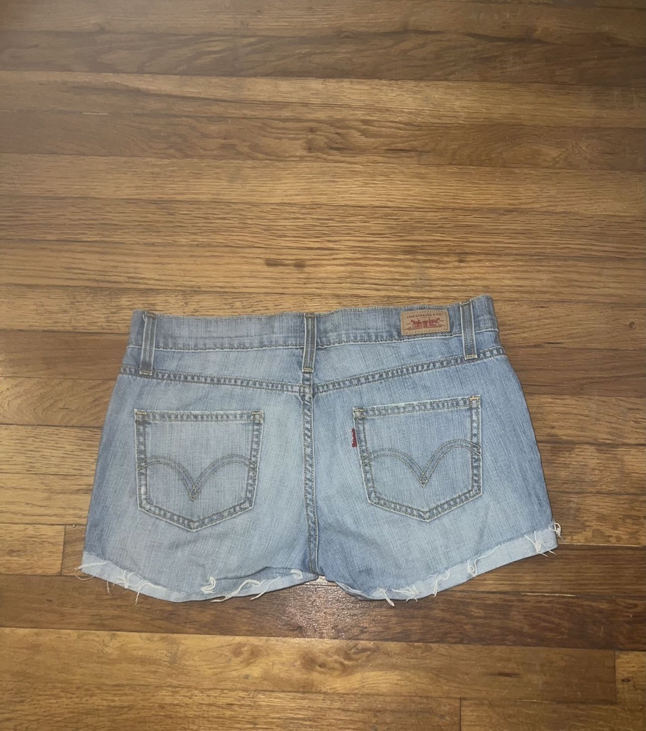 Levi’s Studded Distressed Denim Shorts 