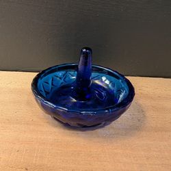 Vintage Fenton Cobalt Blue Ring Holder